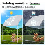 Chicken Coop Large Metal Chicken House Chicken Coops for More Than Chickens Poultry Cage with Waterproof Cover for Rabbits Duck Walk-in Chicken Run for Yard Chicken Pen CHIKENCOOP