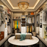 Stilar Closet System with Drawers, 5FT-8FT Closet Organizer System with Shelves & Expandable Hanging Rods, 96" Walk in Storage Closet System Wood, White Stilar