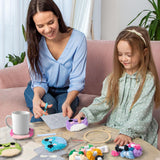 WATINC Frog Punch Needle Coaster Kit - 22Pcs Crafts Punch Needle Coasters Kits for Beginners, Frog Patterns Coaster Tufted Rug Pads with Adhesive Felt Yarns Embroidery Hoop Instruction WATINC