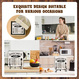 Rustic Wood Plaque with Stand - Kitchen Decor - Kitchen Rules Wood Sign - Idea Wooden Decor for Home Living Room Dining Room Shelf Table Decoration (31) DETIHO