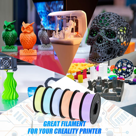 Pangda 3D Printer Filament Bundle 1.75mm Multicolor Matte or Silk PLA Filament 3D Printing Material for Halloween Thanksgiving Day Christmas Easter Holiday Crafting Decorations(1.5 kg,Pastel Color) Pangda