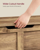 VASAGLE Storage Chest, Storage Trunk with 2 Safety Hinges, Storage Bench, Shoe Bench, Farmhouse Style, 15.7 x 39.4 x 18.1 Inches, for Entryway, Bedroom, Living Room, Honey Brown ULSB061K01 VASAGLE