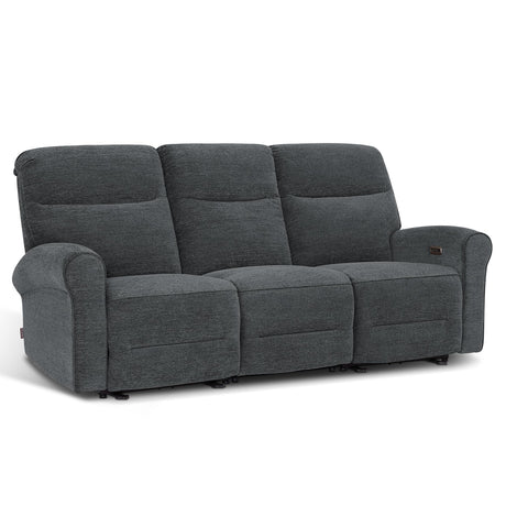 MCombo 87.8" Wall Hugger Power Reclining Sofa with Drop Down Table, 3-Seater Recliner Couch for Small Spaces Living Room RV, USB Ports, Fabric PR635M3 (Dark Grey) MCombo