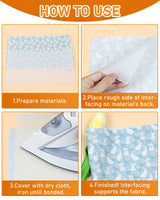 PLANTIONAL Medium Weight White Iron-On Non-Woven Fusible Interfacing: 11.6" x 30yd Medium Weight Non-Woven Interfacing Iron On Polyester Single-Sided Interfacing for DIY Crafts Supplies PLANTIONAL