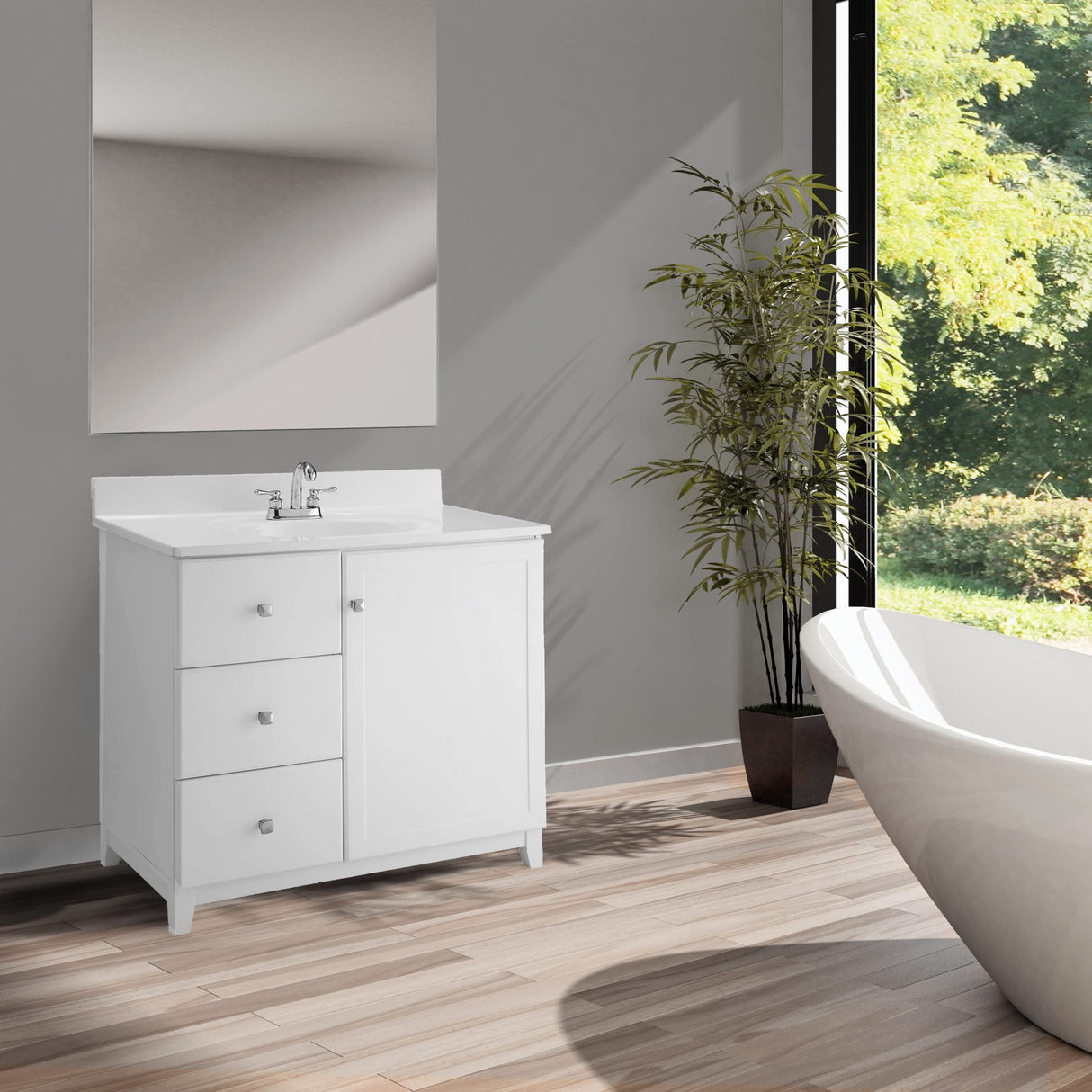 Design House 586198 Cultured Marble Vanity Top 31x19, Solid White Design House