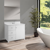 Design House 586198 Cultured Marble Vanity Top 31x19, Solid White Design House