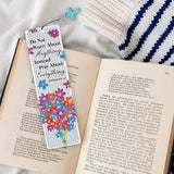 HTTDMY 8PCS Bible Verse Diamond Painting Art Bookmarks,Cute Acrylic Bookmarks Crafts Kits with Cross Pendants for Adult Women Book Lovers (Flower) HTTDMY