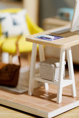 CUTEROOM DIY Doll Room Miniature Furniture Wooden House Kit - Wooden Dolls House Kit with Dust Cover & LED Light and Accessories - QT Series Dollhouse CUTEROOM