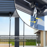 Sunnyglade Patio Pergola Canopy Modern Aluminum Pergola with Adjustable Louvered Gazebo for BBQ, Backyard,Party, Lawn,Garden (Dark Gray, 10x13FT) Sunnyglade