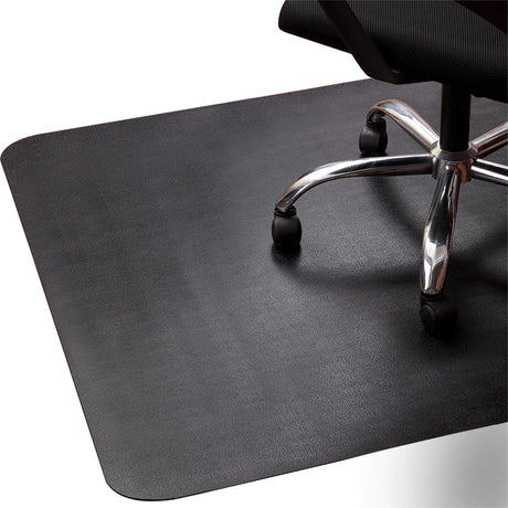 Office Rolling Chair Mat for Hardwood and Tile Floor, Black, Anti-Slip, Non-Curve, Chair Mat Best for Under The Computer Desk, 47 x 35 Rectangular Non-Toxic Plastic Protector, Not for Carpet Lesonic