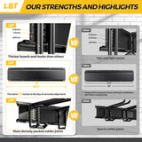 LBT 99" Garage Tool Organizer Wall Mount - 1000lbs Garden Tool Organizer with Adjustable Hooks, Heavy Duty Metal Garage Storage Rack, Anti-Rust Shed Rack Holder Hanging Rake Broom Mower Snowboard LBT