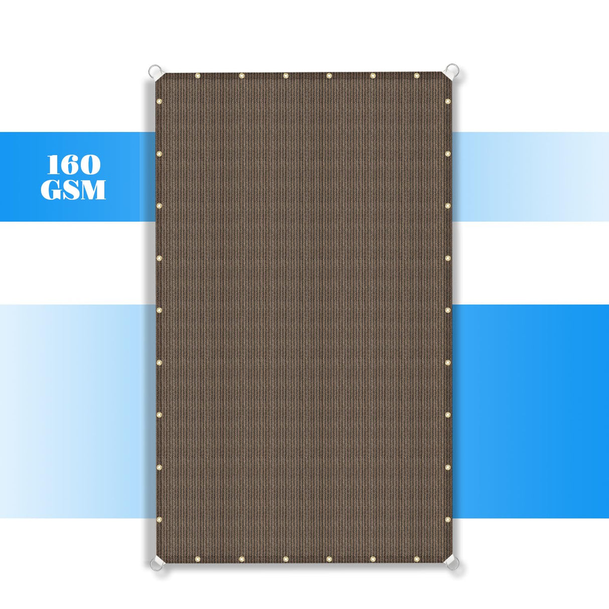 Awnpro 14' x 18' Sun Shade Sail Straight Edge Sun Shade Canopy with Grommets Sunlight Block Shade Cover for Outdoor Pergola Patio Backyard Garden (Brown) AwnPro