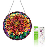 VAIIEYO Daisy Diamond Art Hanging Ornament, Flower Diamond Painting Suncatchers Window Hanging Kit with Chain, 7.5x7.5 inch Crystal Pendant Art Craft for Gift Home Wall Front Door Decoration VAIIEYO
