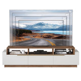 BELLEZE 70" TV Stand for TV up to 70", Modern Home Entertainment Center with Open Shelves and Drawers, Media Console Table, Wood Storage Cabinet for Living Room, Bedroom - Broadway (White) BELLEZE