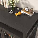 87In Farmhouse Dog Crate TV Stand, Wooden Dog Kennel Furniture with 2 Doors, Large Dog Crate Furniture for 2 Dogs, Solid Metal Tube & 4 Lockable Doors, Black jiteentarou