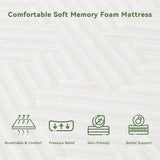PicWooki Twin Mattress, 6 Inch Memory Foam Twin Size Mattress in a Box with Washable Removable Cover, Soft and Comfortable, Pressure Relief, Medium Firmness PicWooki