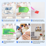 MXJSUA Three Birds Special Shaped Hanging Diamond Painting Art Kits for Adults, Crystal Rhinestone Acrylic Gem Art Pendant Ornaments Kit for Home Decoration and Gift MXJSUA