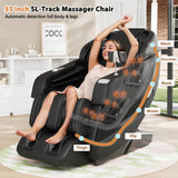 Shahoo Zero Gravity Full Body Massage Chair with SL-Track, AI Voice Control & Heating – Auto Body Scan, Air Compression Foot Massage, 8 Auto Programs Shahoo