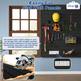 4'x8' PVC Slat Wall Paneling, High Load Capacity Slatwall Panel, Cuttable & Moisture-Proof & Flame Retardant, Heavy Duty Black Garage Slatwall Panes Storage Systems for Garage Workshop Storage Fivaz