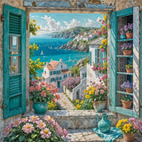 JXDXDJ Landscape Diamond Art Kits for Adults,Flowers Full Round Drill 5D Diamond Painting Kits for Beginners,DIY Diamond Dots Paintings Picture Gem Art for Adults Crafts,Home Wall Decor 13.78x13.78 In JXDXDJ