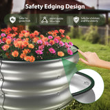 Winpull Raised Garden Bed Kit, 4x2x1 ft Galvanized Planter Box Outdoor with Safety Edging, Large Metal Raised Beds for Gardening Vegetables Flower Herb (Silver) Winpull