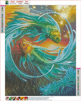 MMAHD 5D DIY Diamond Art Painting Kits for Adults Full,Fish Full Drill Embroidery Paintings Rhinestone Pasted DIY Painting Cross Stitch Arts Crafts for Home Wall Decor 15.8×19.8Inches. MMAHD