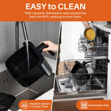 Air Fryer Oven 4.5QT, Space Saving, 1 Touch Digital Display, Compact, Non-stick And Dishwasher Safe Basket, Black & Stainless Steel,Update Kitchen Elite