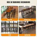 OOIKVCC Bar Table,Farmhouse Pub Table,Industrial Bar Height Dining Table,2-in Thickness Solid Wood Top for Kitchen, Coffee Shop, Pub, Breakroom(Stool not Included) OOIKVCC