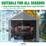 Acepic Carport 10x20ft Heavy Duty Carport Features Roll-up Windows & Doors, Portable Garage with UV Resistant Waterproof All-Season Tarp for Car, Truck, Boat Acepic
