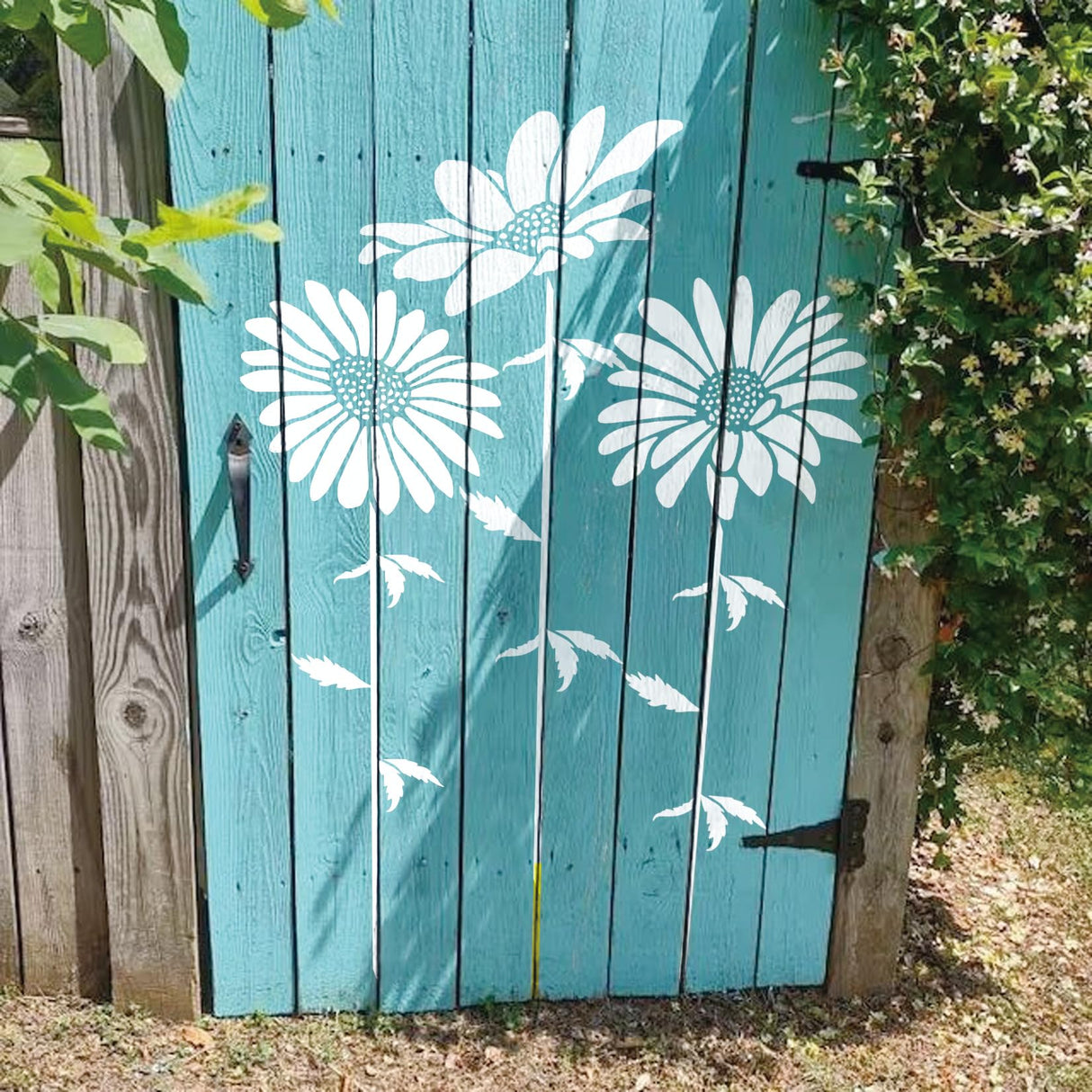 Large Flower Stencils for Painting on Walls – 12x14 Inch Jumbo Reusable Blooming Wildflower DIY Art Stencils for Fence, Wood, Fabric, Garden, Walls, Furniture, Crafts, Canvas(daisy6) MYJMN