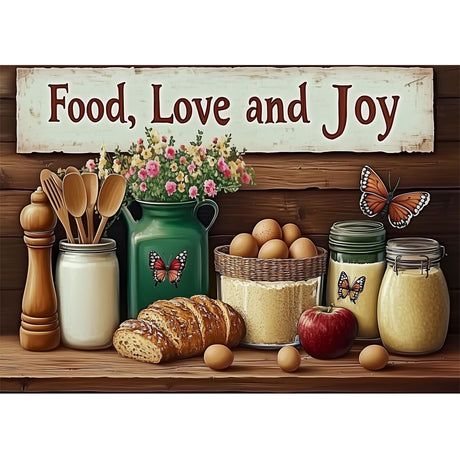 CEOVR Kitchen Diamond Art Kits for Adults, Food Diamond Painting Dots DIY Gem Art, Adult Crafts Kits Wall Decor for Home Office 12x16in CEOVR