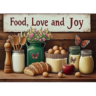 CEOVR Kitchen Diamond Art Kits for Adults, Food Diamond Painting Dots DIY Gem Art, Adult Crafts Kits Wall Decor for Home Office 12x16in