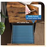 DEVAISE 2 Drawer File Cabinet, Mobile Printer Stand, Wood Filing Cabinet fits A4 or Letter Size for Home Office, Rustic Brown DEVAISE