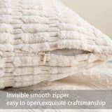 Aegero Pack of 2 Corduroy Decorative Throw Pillow Covers 18x18 Inch Soft Striped Pillow Covers Modern Farmhouse Home Decor for Sofa Living Room Couch Bed(Cream White) Aegero