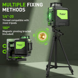 Huepar 901CG Self-Leveling Laser Level, 360 Green Beam Cross Line Laser Tool, Alignment 360-Degree Horizontal Line with Pulse Mode, Magnetic Pivoting Base Included Huepar