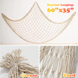2 Pack Fish Net Decorations for Party, Natural Cotton Hawaiian Party Fishing Net Decorative, Nautical Themed Cotton Fishnet Under The Sea Pirate Ocean Beach Decor BWEALT