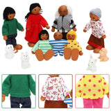 ONEST 11 Pieces Wooden Dollhouse Family Set Mini People Figures Sets Dollhouse Dolls Wooden Doll Family Pretend Play Figures Accessories for Pretend Dollhouse Toy ONEST