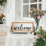 NIKKY HOME Rustic Wooden Home Sign Decorative Cutout Letters Freestanding Block Word Sign Hanging Ornament Table Shelf Decor (Welcome) NIKKY HOME