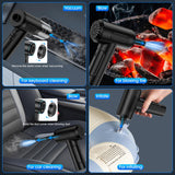 KOPIDOE Compressed Air Duster, 100000RPM Handheld Car Vacuum/Air Blower& Pump, 3 Gear Adjustable Electric Air Duster/Car Vacuum Cleaner, Keyboard KOPIDOE