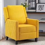 AVAWING Push Back Recliner Chair, Wing Back Chairs with Arms, Mid-Century Vintage Accent Chair for Living Room, Polyester, Yellow AVAWING