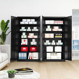 LISSIMO Metal Storage Cabinet with Lock,72" Tall Storage Cabinet with Doors and Adjustable Shelves,Steel Locking Cabinets for Garage,Home Office,Pantry,School,Hospital(Black) LISSIMO