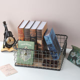 16" Rectangular Sturdy Hand Welded Farmhouse Metal Wire Basket with Rustic Wooden Bottom For Shelves, Closet Storage Bins for Shelves. Also For Laundry, Towel, Spice Rack, Tool Box (1) WoodArtSupply