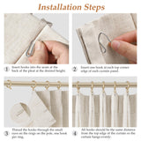 Pinch Pleated Linen Curtains 108 Inches long for Living Room 2 Panels Set Cream Beige Flax Pleat Drapes Back Tab Semi Sheer Neutral Boho Ceiling to Floor 108 Inch Curtains for Bedroom Window 9 FT Aersas