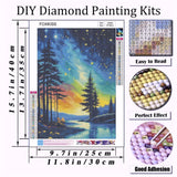 FOXKISS Tree Star Diamond Art Painting Kits for Adults，Full Drill Diamond Dots Paintings for Beginners, Round 5D Paint with Diamonds Pictures Gem Art Painting Kits DIY Crafts Kits 12x16inch FOXKISS