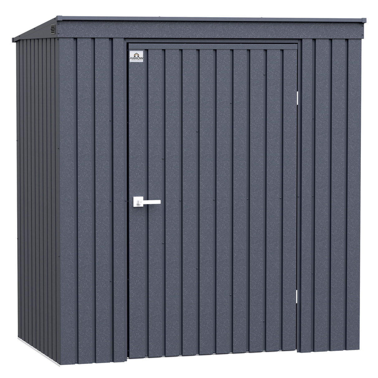 Arrow Shed Elite 6' x 4' Tall Outdoor Steel Storage Shed with High Gable and Lockable Doors Storage Building with Pent Roof, Anthracite Arrow
