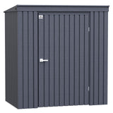Arrow Shed Elite 6' x 4' Tall Outdoor Steel Storage Shed with High Gable and Lockable Doors Storage Building with Pent Roof, Anthracite Arrow