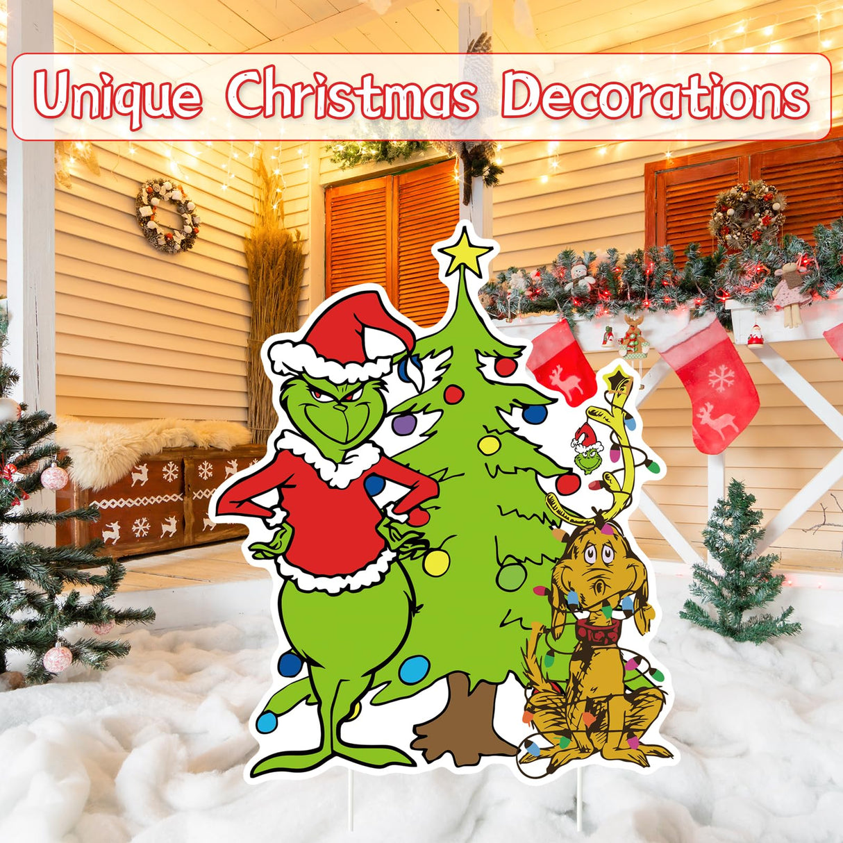 Christmas Yard Sign Decorations Xmas Yard Art Garden Christmas Holiday Decoration Christmas Tree Dog Yard Stakes Ornaments Outdoor Indoor Winter Party Fence Garden Yard Lawn Decor Kids Gift Denylo pro