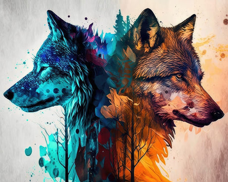 TUMOVO Paint by Numbers Wolf DIY Paint by Numbers for Adults Beginner Animals Paint by Number Kits on Canvas with Brushes and Acrylic Pigment Gift for Home Wall Decorations 16"x20"(Frameless) TUMOVO