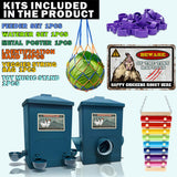 ZINZINULER Automatic Port Chicken Feeder and Cup Waterer Set - Chicken Coop Accessories, No Waste Poultry Feeder, 3 Gallon/16 Pounds ZINZINULER