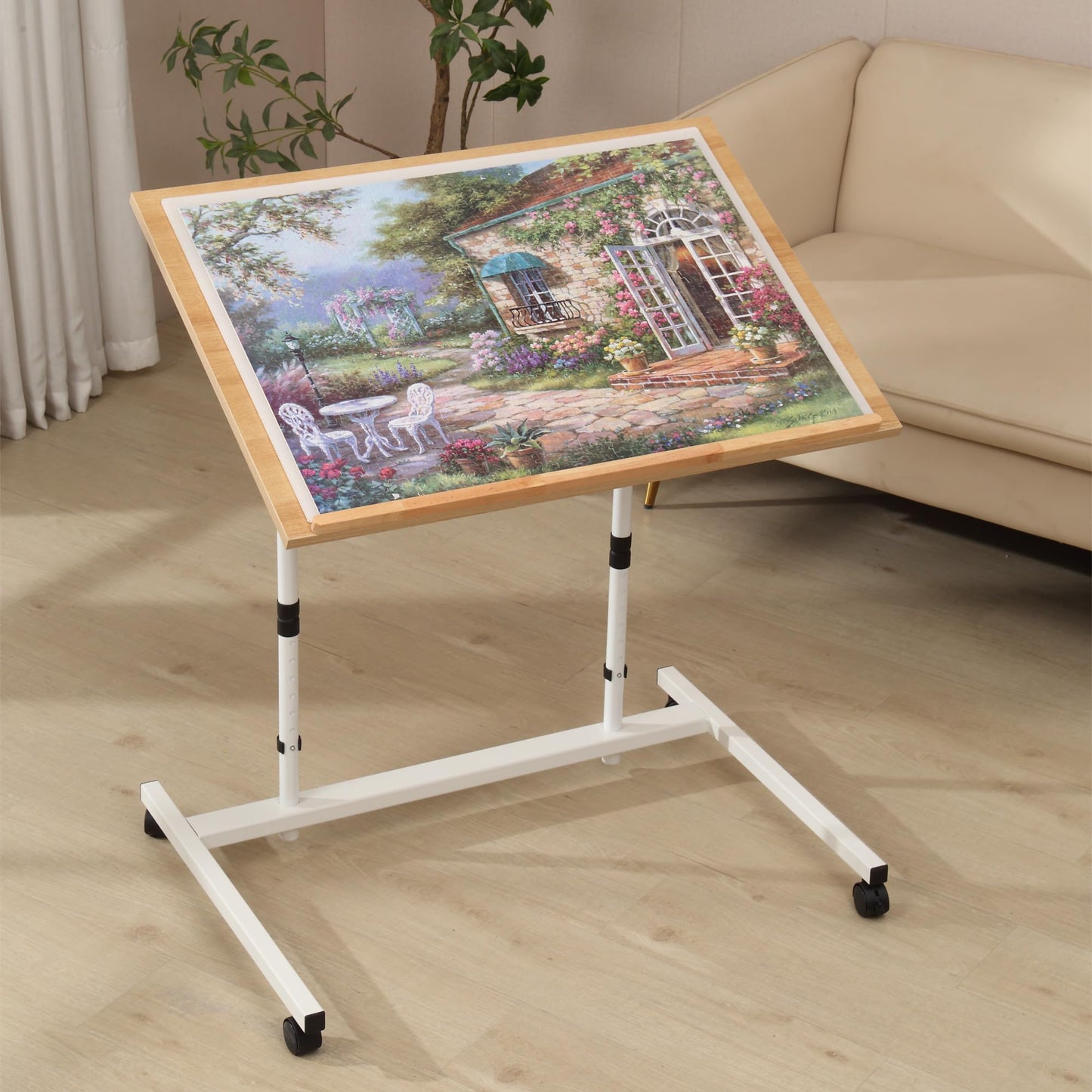 YISHAN 1000 Piece Tilting Jigsaw Puzzle Table with Legs, 31.1''x22'' Angle and Height Adjustable Puzzle Board Tabletop, Ideal Gift for Jigsaw Junkies